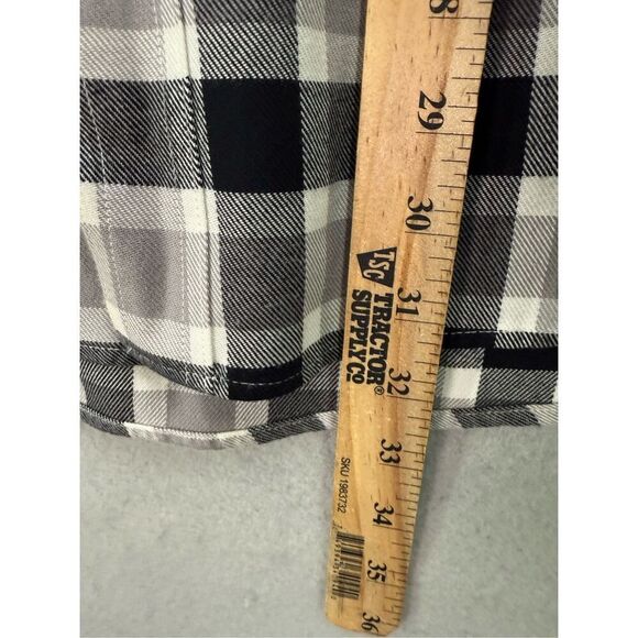 L.L. Bean Men Black Gray Plaid Slightly Fitted Button Down Flannel Shirt Size XL - Picture 6 of 7